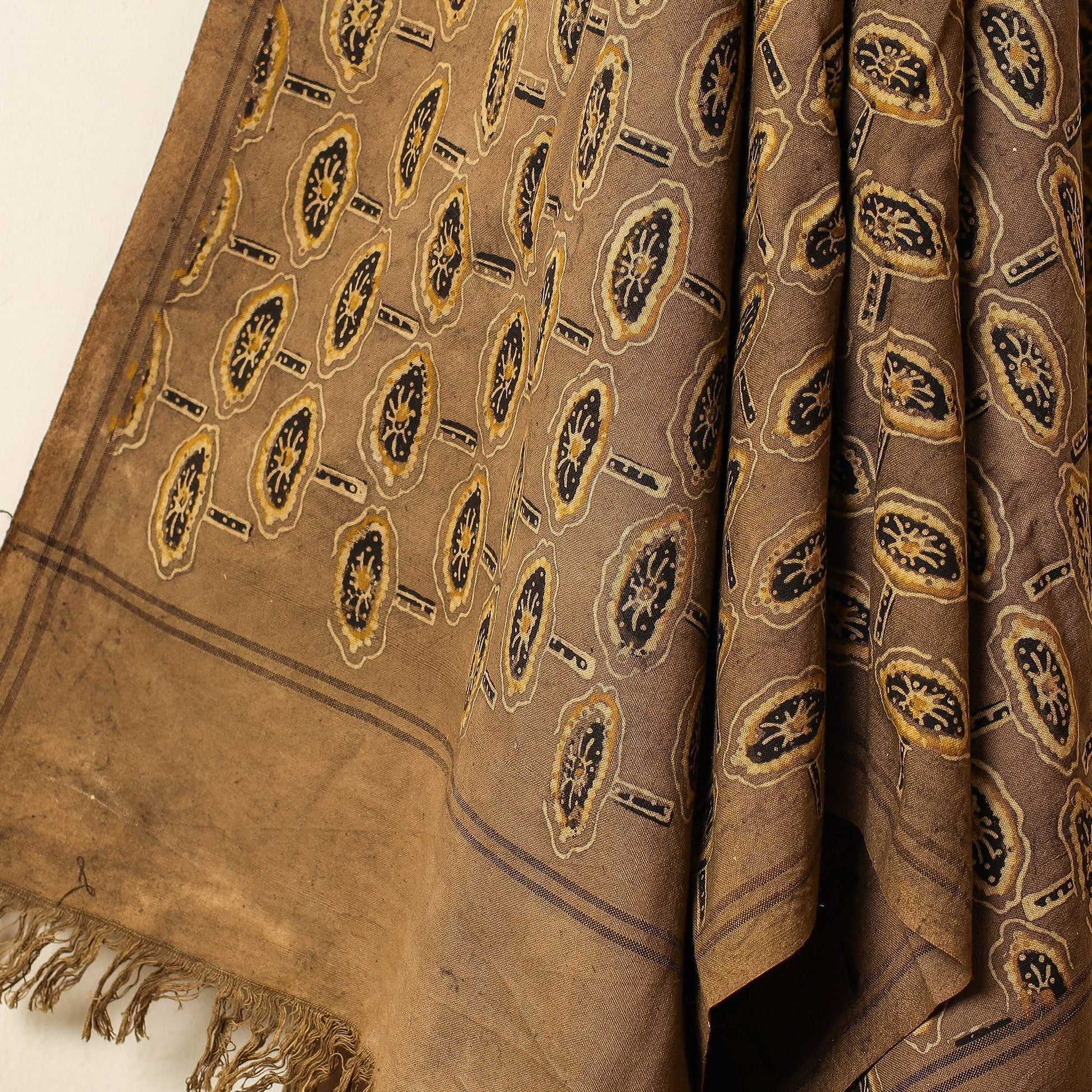 Brown - Block Print Cotton Ajrakh Handloom Towel