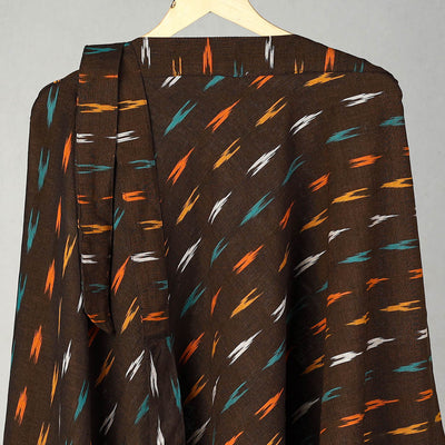 Brown - Handmade Cotton Wrap Around Pochampally Ikat Skirt 29