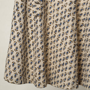 Beige - Ajrakh Block Printed Cotton Wrap Around Skirt 07