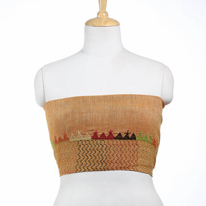 Brown - Lambani Embroidery Handspun Cotton Blouse Piece