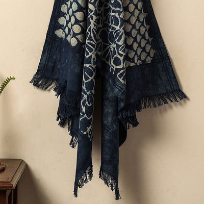 Blue - Bindaas Block Printed Jhiri Handloom Cotton Towel