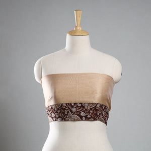 Beige - Plain Chanderi Silk Blouse Piece 03