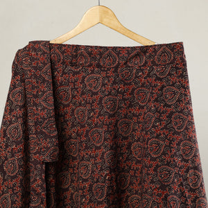 Brown - Ajrakh Block Printed Cotton Wrap Around Skirt 11
