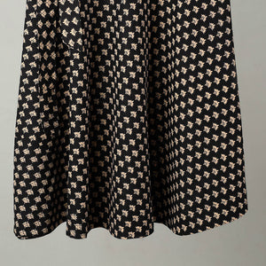 Black - Sanganeri Block Printed Cotton Wrap Around Skirt 10