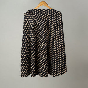 Black - Sanganeri Block Printed Cotton Wrap Around Skirt 10