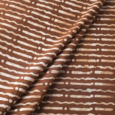 Brown - Hand Printed Cotton Batik Fabric 09