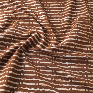 Brown - Hand Printed Cotton Batik Fabric 09