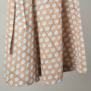 Beige - Sanganeri Block Printed Cotton Wrap Around Skirt 21