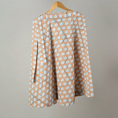 Beige - Sanganeri Block Printed Cotton Wrap Around Skirt 21