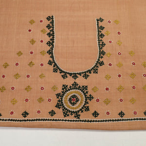 Brown - Kutch Hand Embroidery Cotton Blouse Piece 75