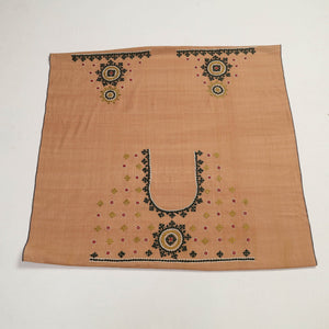Brown - Kutch Hand Embroidery Cotton Blouse Piece 75