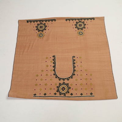 Brown - Kutch Hand Embroidery Cotton Blouse Piece 75
