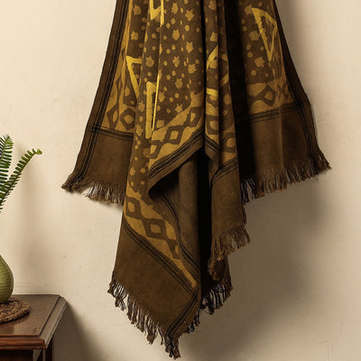 Brown - Jhiri Handloom Hand Block Printed Pure Cotton Towel