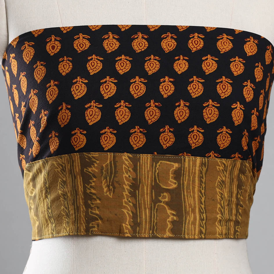 Black - Bagh Block Printed Cotton Blouse Piece 34