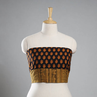 Black - Bagh Block Printed Cotton Blouse Piece 34