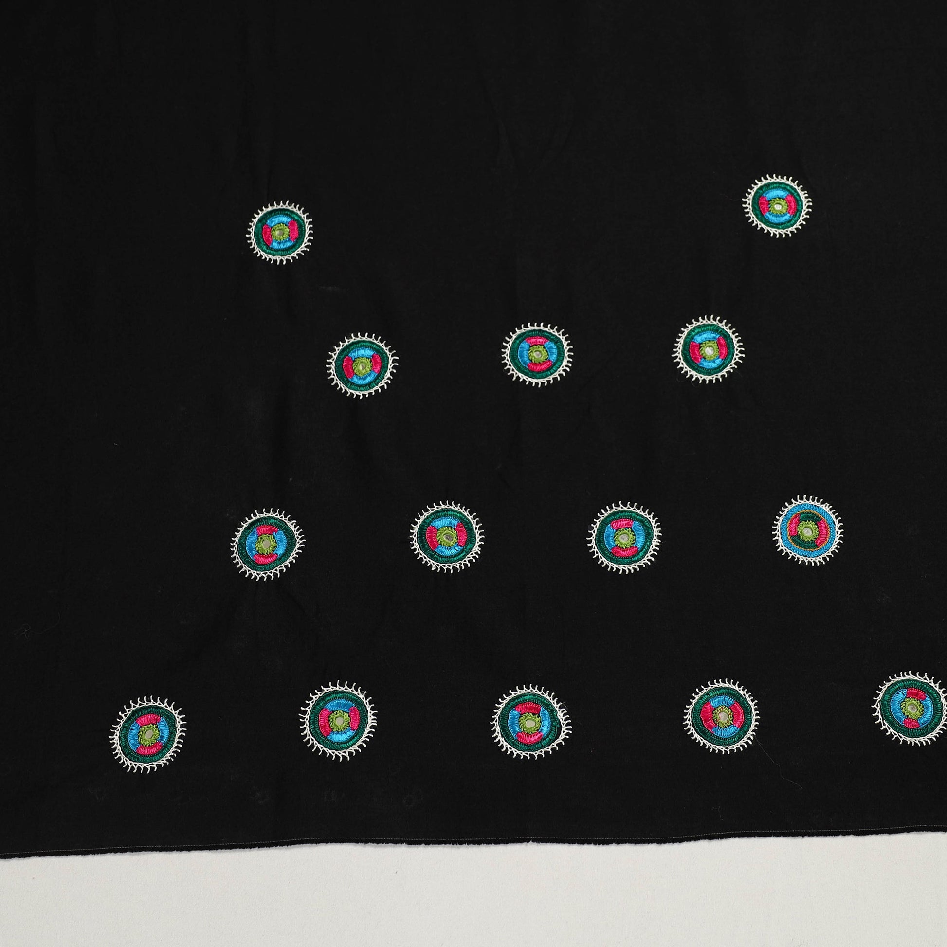 Black - Kutch Hand Embroidery Cotton Blouse Piece 72