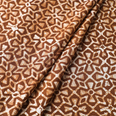 Brown - Hand Printed Cotton Batik Fabric 22