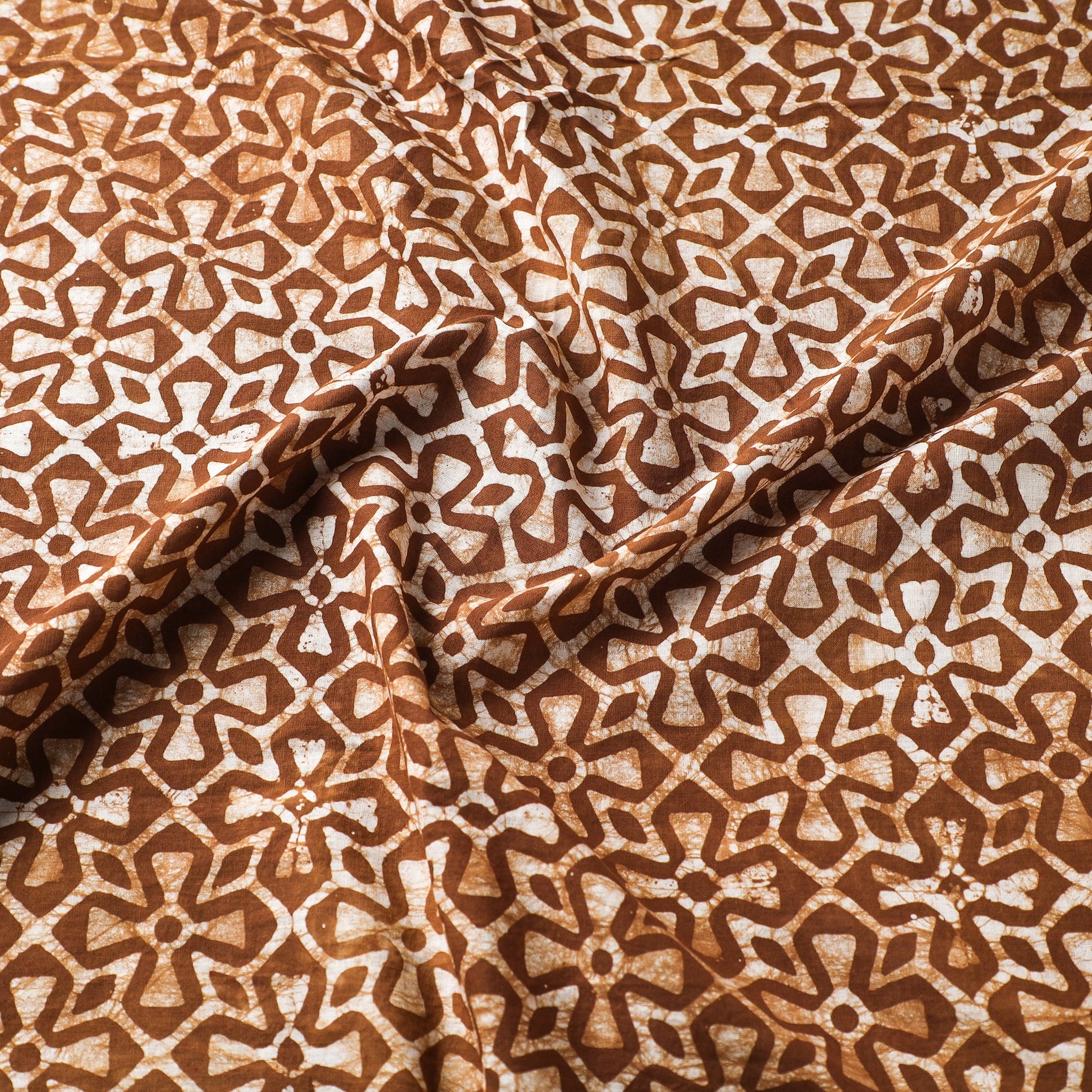 Brown - Hand Printed Cotton Batik Fabric 22
