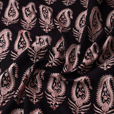 Black - Bagh Block Printed Cotton Fabric 23