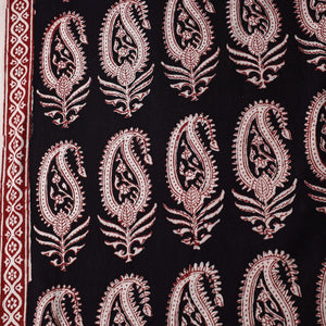 Black - Bagh Block Printed Cotton Fabric 23