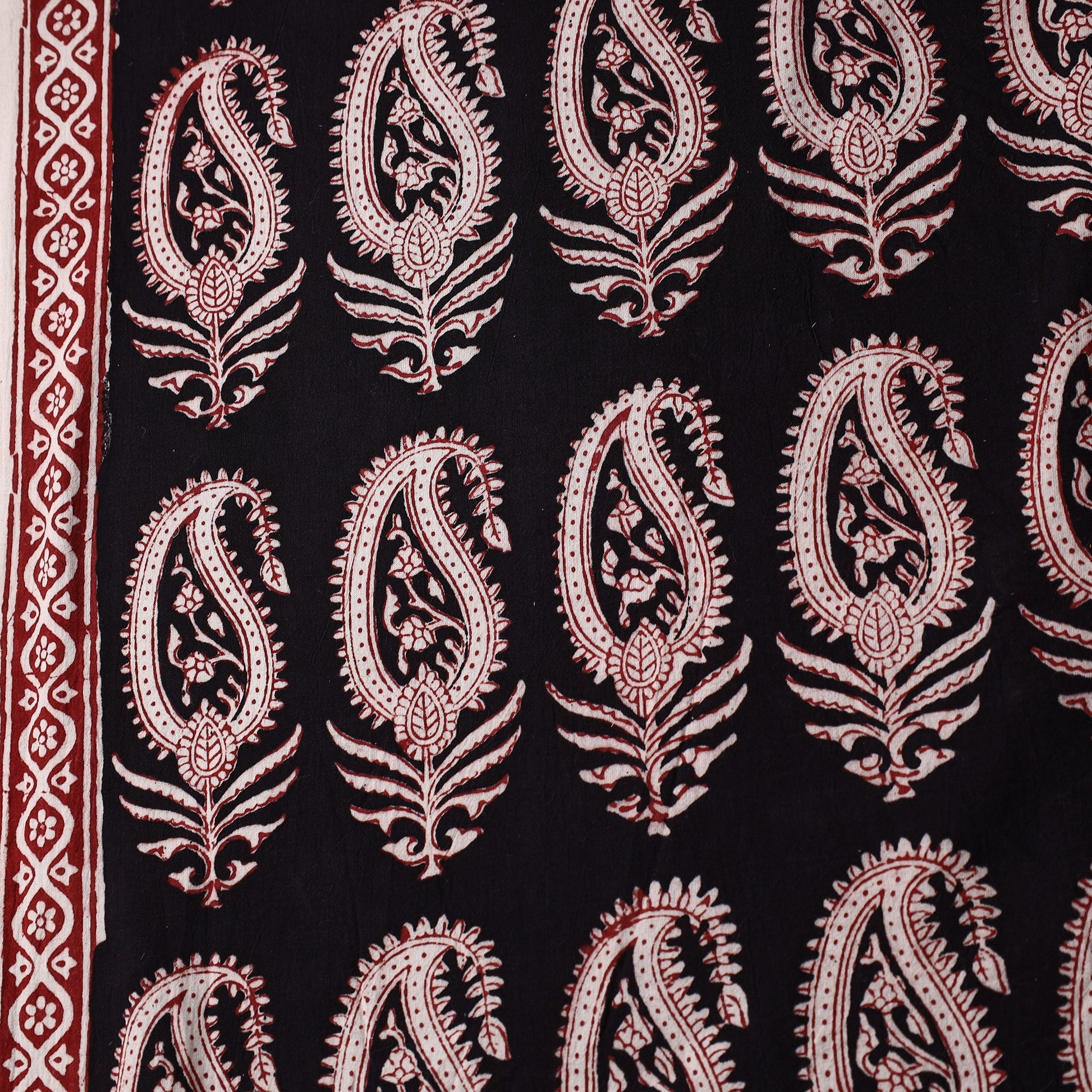 Black - Bagh Block Printed Cotton Fabric 23