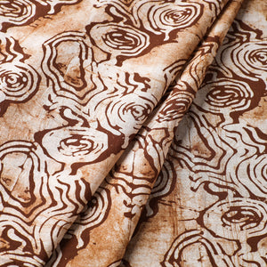 Brown - Hand Printed Cotton Batik Fabric 27
