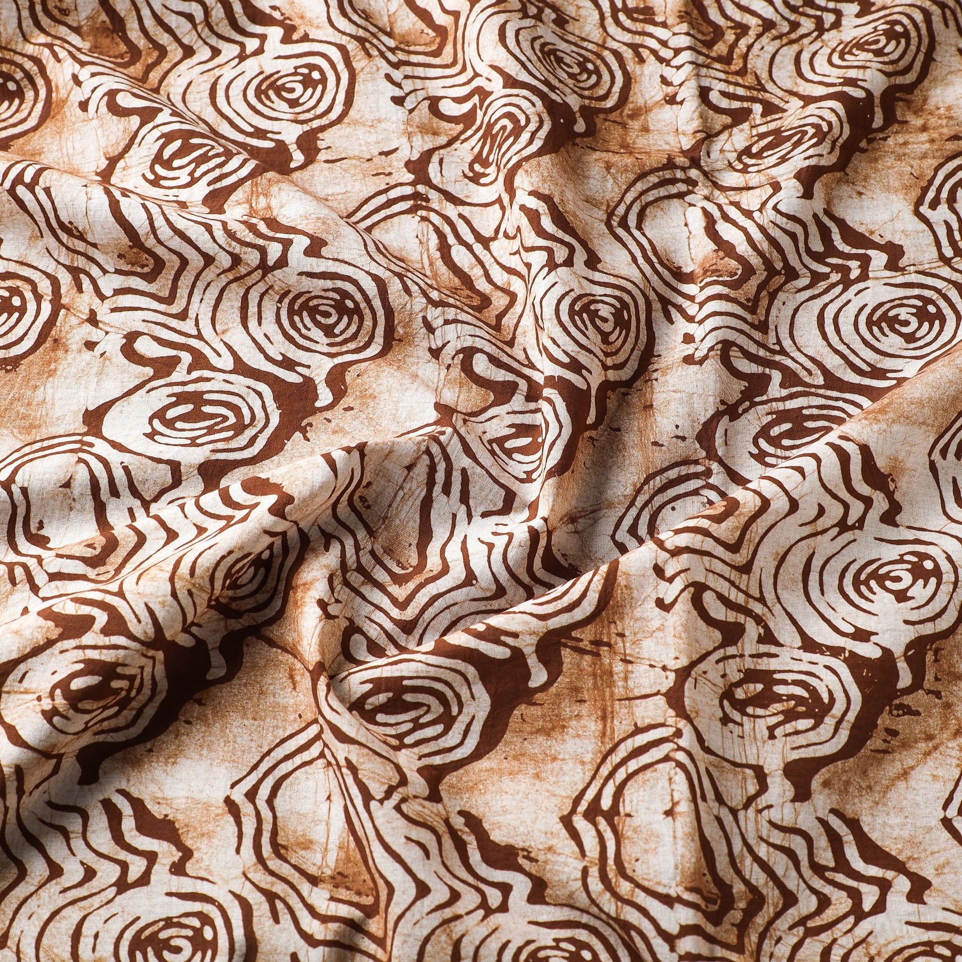 Brown - Hand Printed Cotton Batik Fabric 27