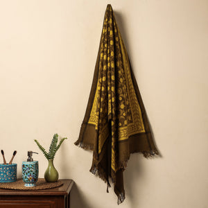 Brown - Jhiri Handloom Hand Block Printed Pure Cotton Towel