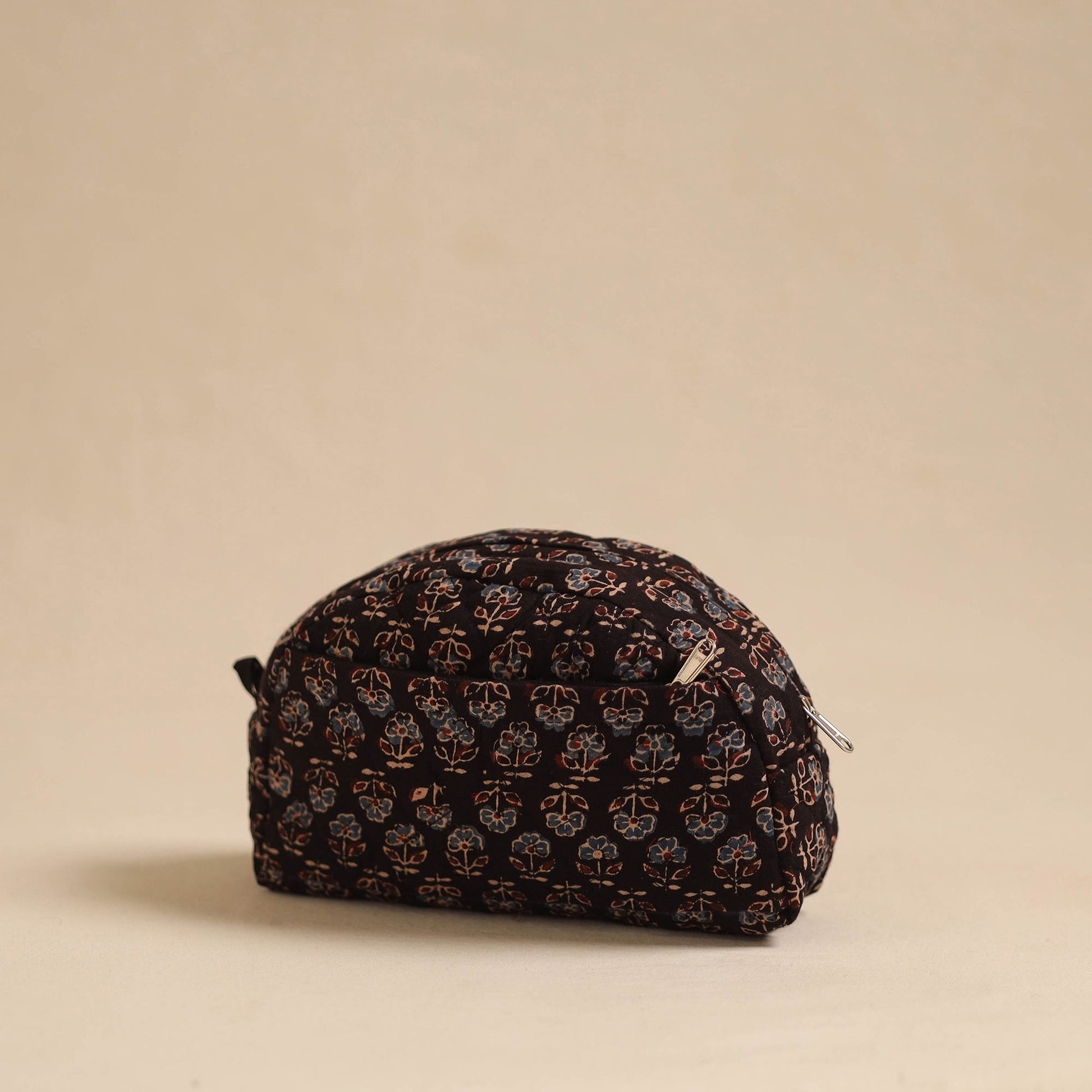 Black - Handcrafted Cotton Quilted Cosmetic Pouch 07