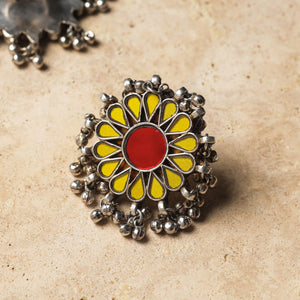Antique Glass Encrusted Tribal GS Ring (Adjustable)