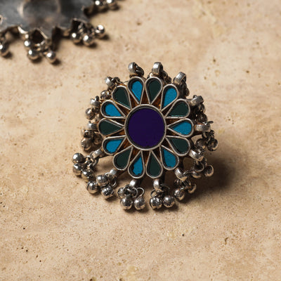 Antique Glass Encrusted Tribal GS Ring (Adjustable)