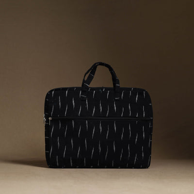Black - Handmade Quilted Cotton Laptop Bag (13 x 16 in) 09
