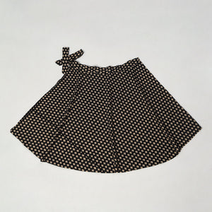 Black - Sanganeri Block Printed Cotton Wrap Around Skirt 10
