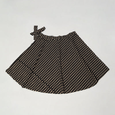 Black - Sanganeri Block Printed Cotton Wrap Around Skirt 10