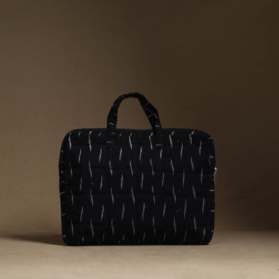 Black - Handmade Quilted Cotton Laptop Bag (13 x 16 in) 09