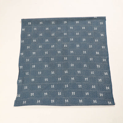 Blue - Bengal Kantha Embroidery Cotton Blouse Piece 88