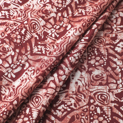 Brown - Hand Printed Cotton Batik Fabric 47