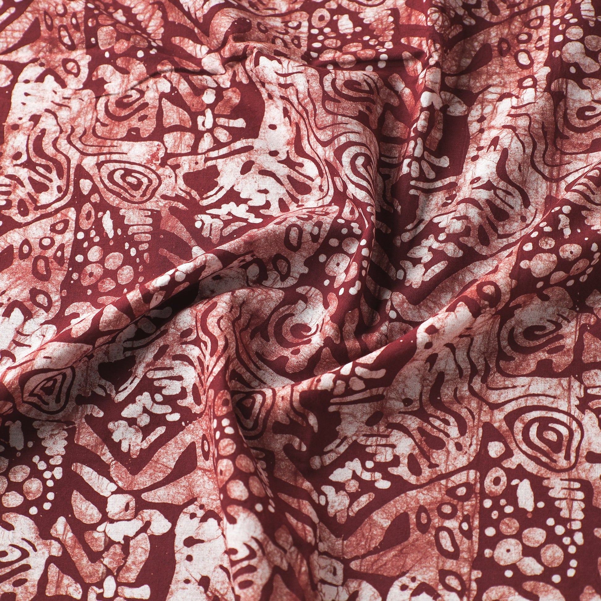 Brown - Hand Printed Cotton Batik Fabric 47