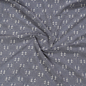 Blue - Bengal Kantha Embroidery Cotton Blouse Piece 87
