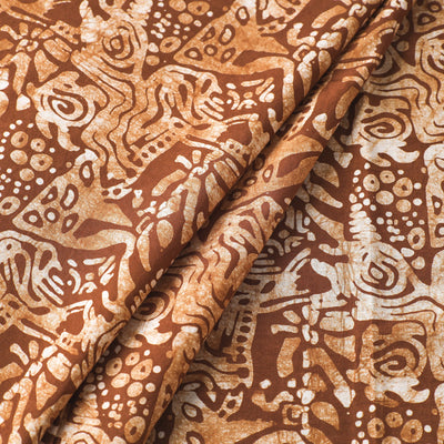 Brown - Hand Printed Cotton Batik Fabric 50
