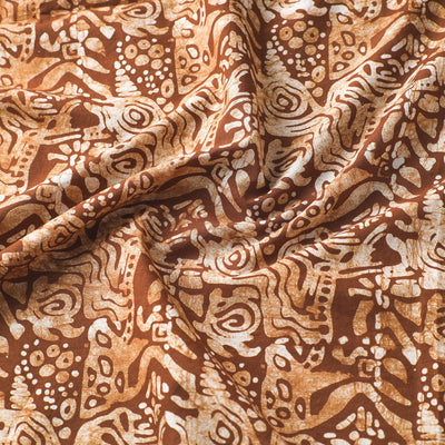 Brown - Hand Printed Cotton Batik Fabric 50