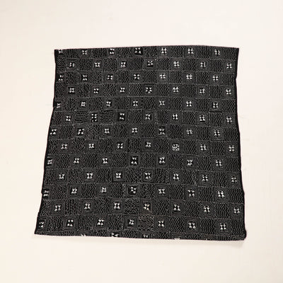 Black - Bengal Kantha Embroidery Cotton Blouse Piece 84