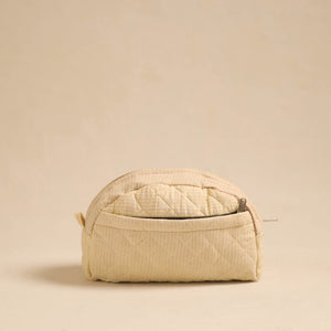 Beige - Handcrafted Cotton Quilted Cosmetic Pouch 18