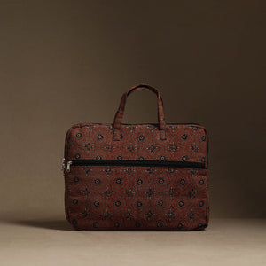 Brown - Handmade Quilted Cotton Laptop Bag (13 x 16 in) 15