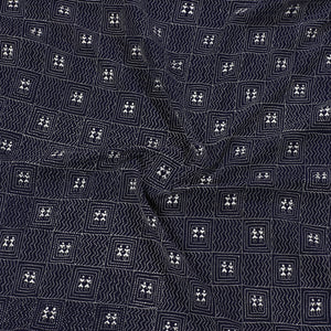 Blue - Bengal Kantha Embroidery Cotton Blouse Piece 82