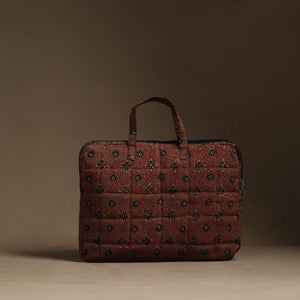 Brown - Handmade Quilted Cotton Laptop Bag (13 x 16 in) 15