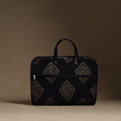 Black - Handmade Quilted Cotton Laptop Bag (13 x 16 in) 16