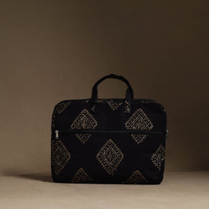 Black - Handmade Quilted Cotton Laptop Bag (13 x 16 in) 16
