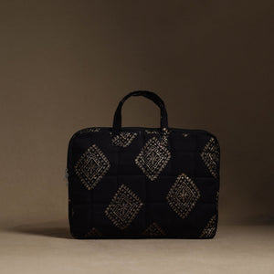 Black - Handmade Quilted Cotton Laptop Bag (13 x 16 in) 16