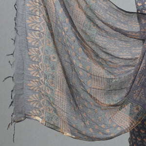 3pc Sanganeri Block Printed Cotton Suit Material with Kota Doria Dupatta 02